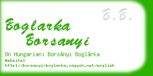 boglarka borsanyi business card